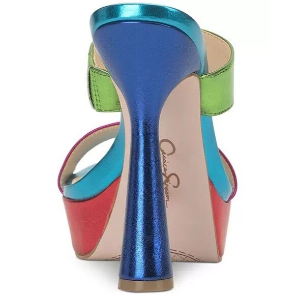 Jessica Simpson Sempira Metallic Rainbow Slip On Platform Block Heel Sandals 10 - Picture 4 of 16